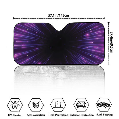Purple Hyperspace Print Car Windshield Sun Shade