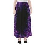 Purple Hyperspace Print Chiffon Maxi Skirt