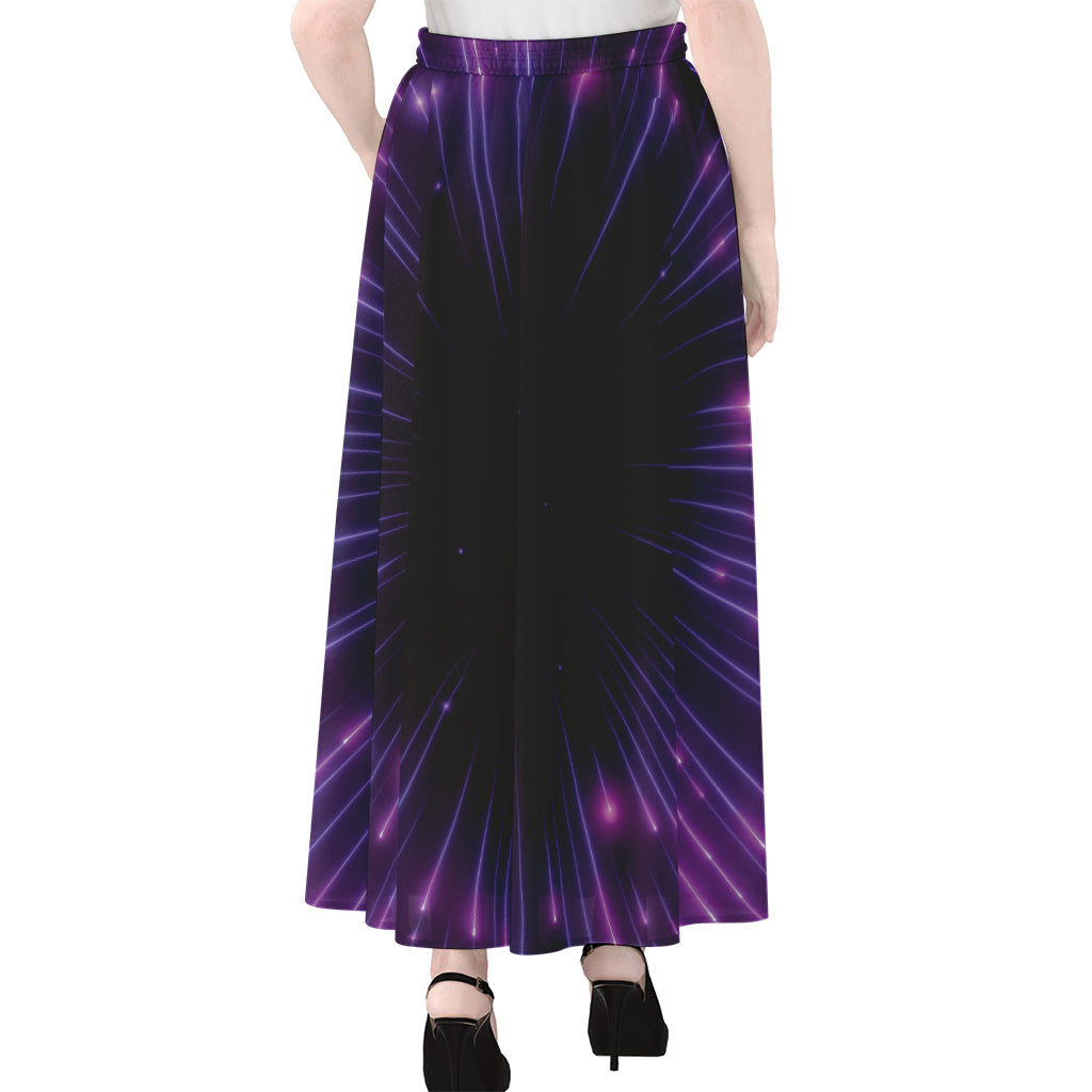 Purple Hyperspace Print Chiffon Maxi Skirt