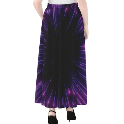 Purple Hyperspace Print Chiffon Maxi Skirt