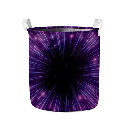 Purple Hyperspace Print Collapsible Laundry Basket