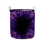 Purple Hyperspace Print Collapsible Laundry Basket