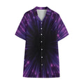 Purple Hyperspace Print Cotton Hawaiian Shirt