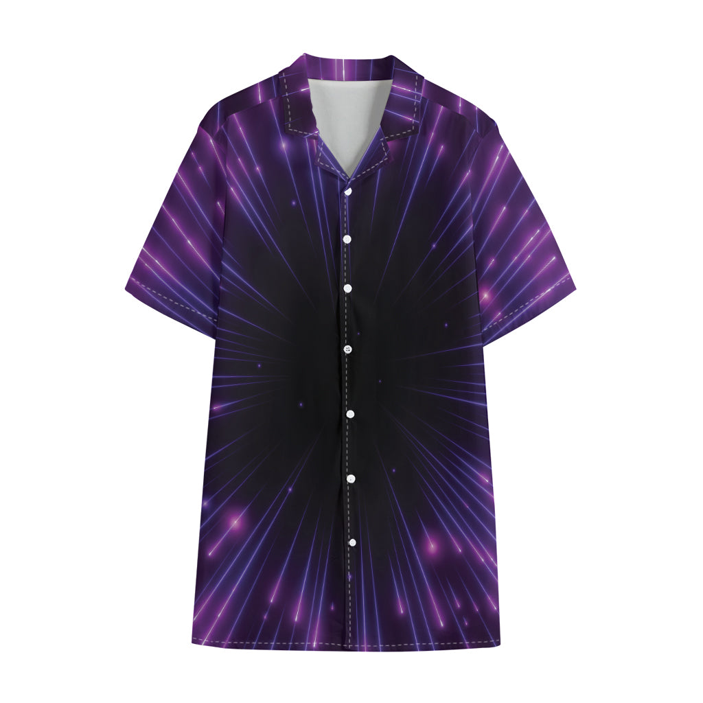 Purple Hyperspace Print Cotton Hawaiian Shirt