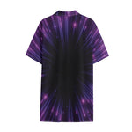 Purple Hyperspace Print Cotton Hawaiian Shirt
