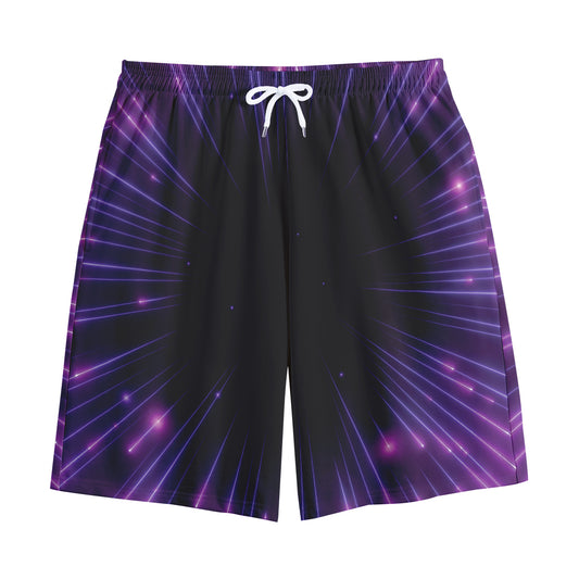 Purple Hyperspace Print Cotton Shorts
