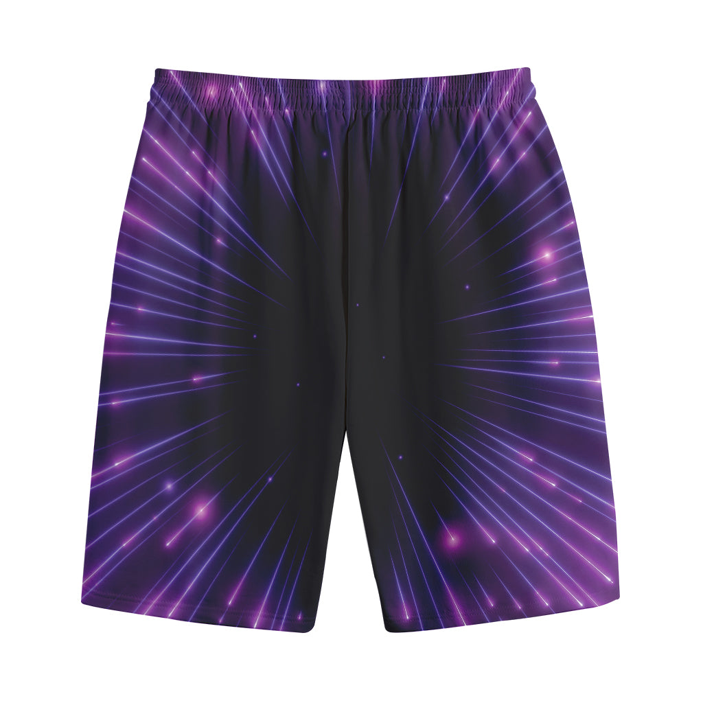 Purple Hyperspace Print Cotton Shorts