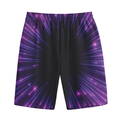 Purple Hyperspace Print Cotton Shorts