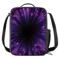 Purple Hyperspace Print Crossbody Lunch Bag