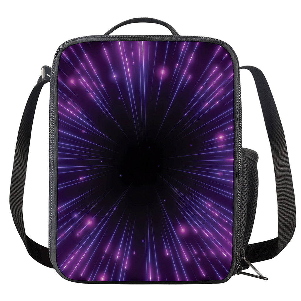 Purple Hyperspace Print Crossbody Lunch Bag