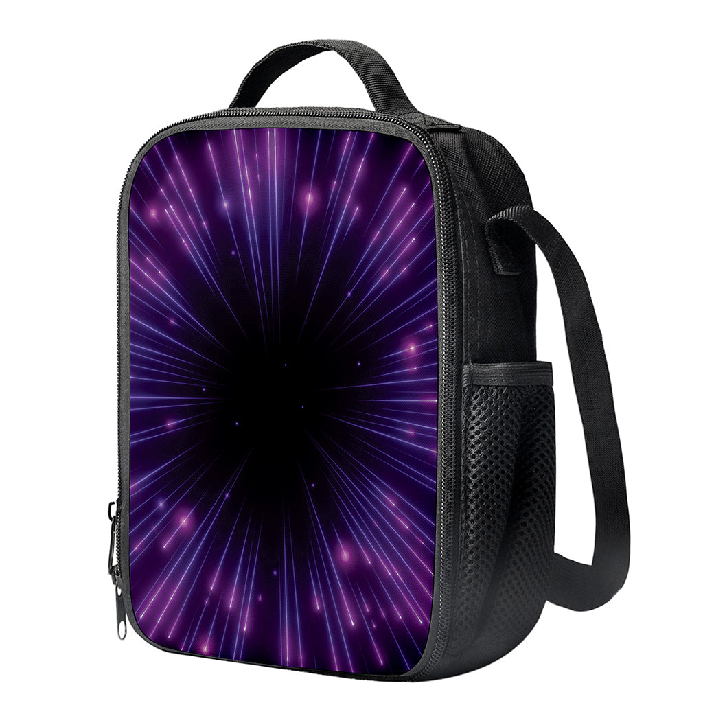 Purple Hyperspace Print Crossbody Lunch Bag