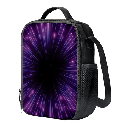 Purple Hyperspace Print Crossbody Lunch Bag