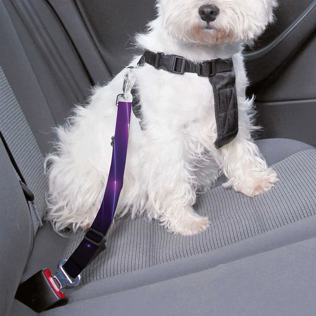 Purple Hyperspace Print Dog Seat Belt