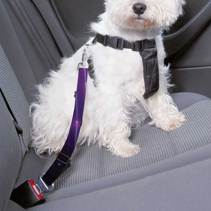 Purple Hyperspace Print Dog Seat Belt