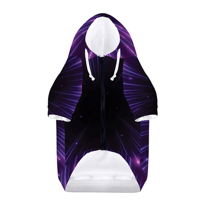 Purple Hyperspace Print Dog Zip Up Hoodie