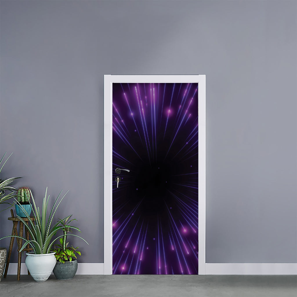 Purple Hyperspace Print Door Sticker