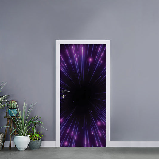 Purple Hyperspace Print Door Sticker