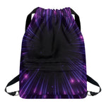 Purple Hyperspace Print Drawstring Backpack