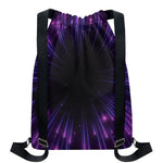 Purple Hyperspace Print Drawstring Backpack