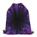 Purple Hyperspace Print Drawstring Bag