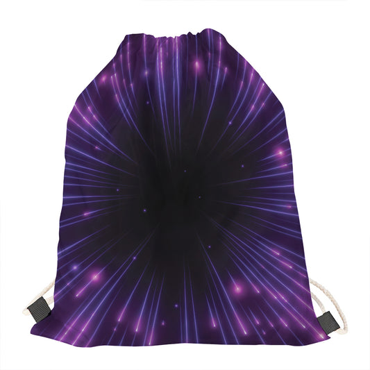 Purple Hyperspace Print Drawstring Bag