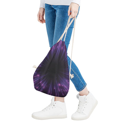 Purple Hyperspace Print Drawstring Bag