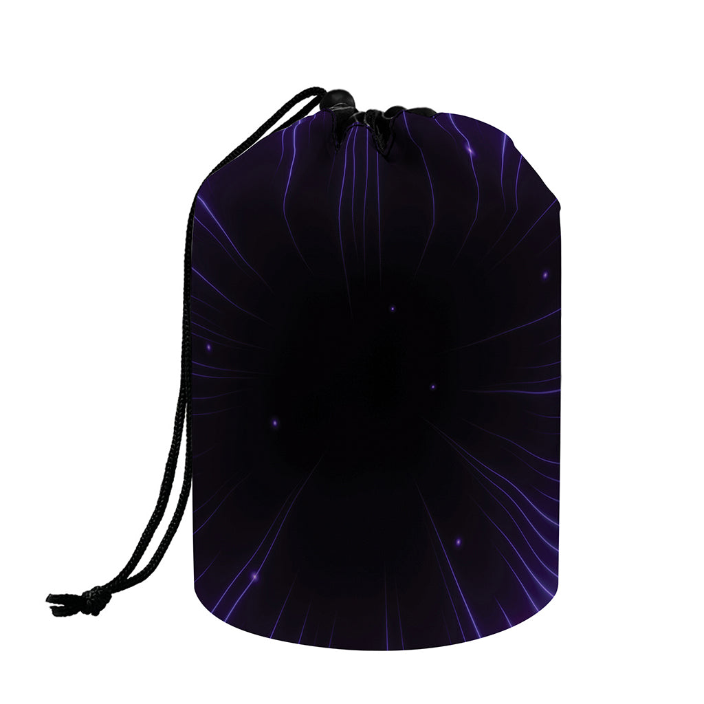 Purple Hyperspace Print Drawstring Makeup Bag