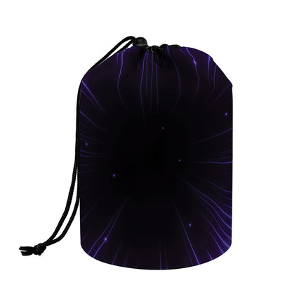Purple Hyperspace Print Drawstring Makeup Bag