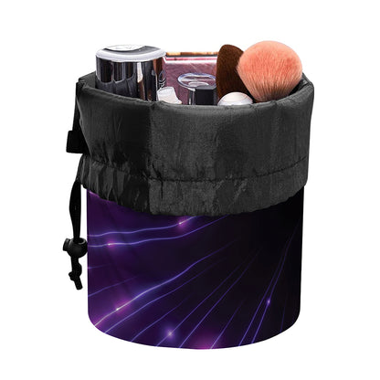 Purple Hyperspace Print Drawstring Makeup Bag