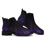 Purple Hyperspace Print Flat Ankle Boots