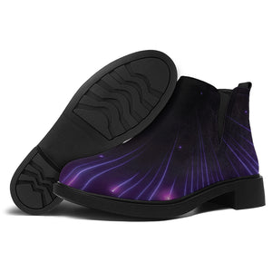 Purple Hyperspace Print Flat Ankle Boots