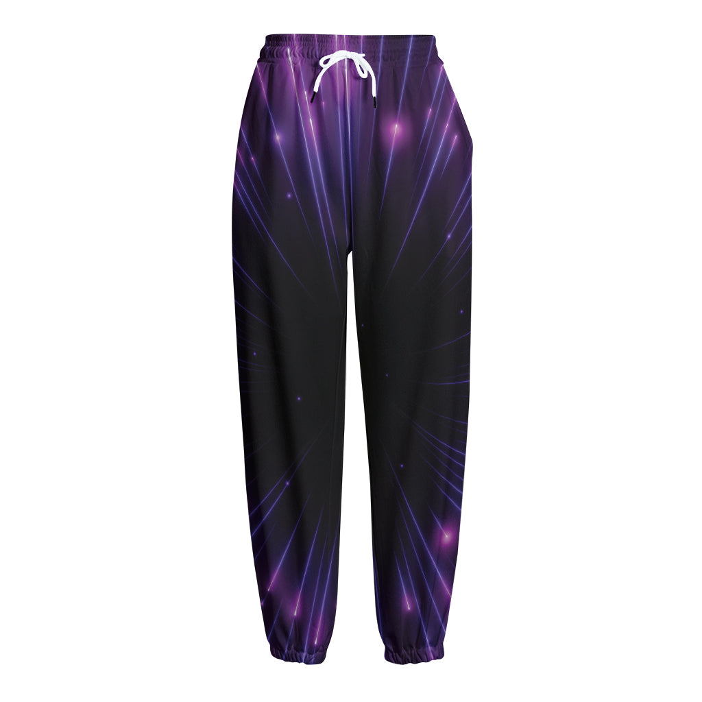 Purple Hyperspace Print Fleece Lined Knit Pants