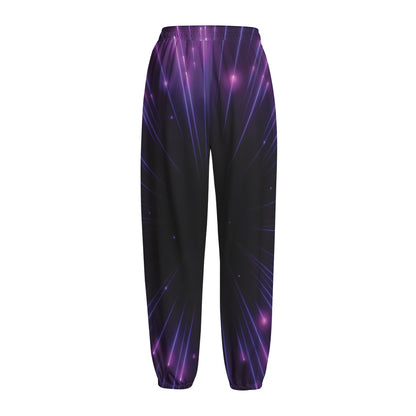 Purple Hyperspace Print Fleece Lined Knit Pants