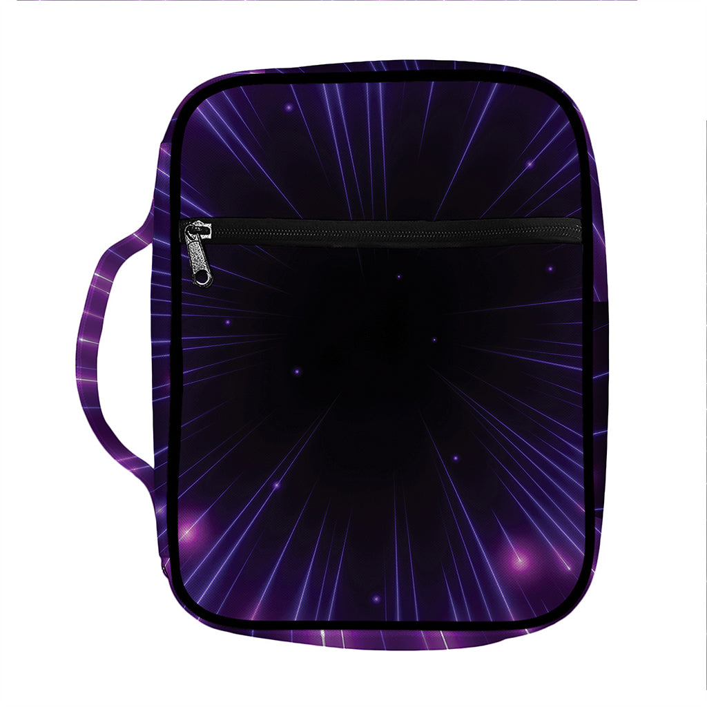 Purple Hyperspace Print Front Pocket Bible Bag