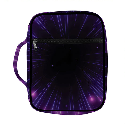Purple Hyperspace Print Front Pocket Bible Bag