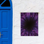 Purple Hyperspace Print Garden Flag