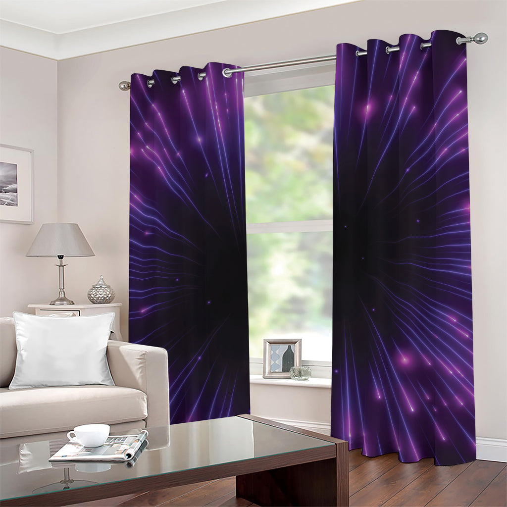 Purple Hyperspace Print Grommet Curtains
