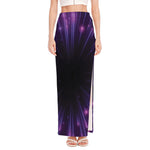 Purple Hyperspace Print High Slit Maxi Skirt