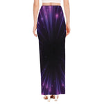 Purple Hyperspace Print High Slit Maxi Skirt