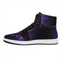 Purple Hyperspace Print High Top Leather Sneakers