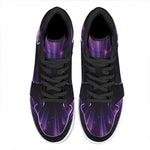 Purple Hyperspace Print High Top Leather Sneakers