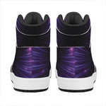 Purple Hyperspace Print High Top Leather Sneakers