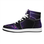 Purple Hyperspace Print High Top Leather Sneakers
