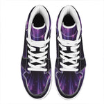 Purple Hyperspace Print High Top Leather Sneakers