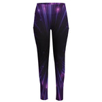 Purple Hyperspace Print High-Waisted Pocket Leggings