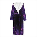 Purple Hyperspace Print Hooded Bathrobe