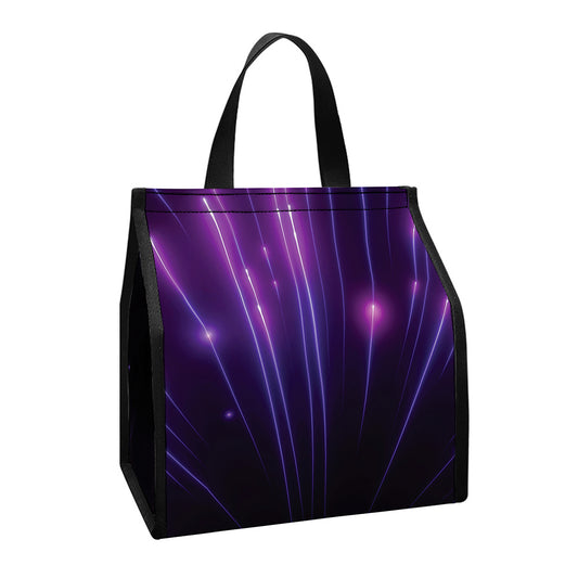 Purple Hyperspace Print Insulated Lunch Tote