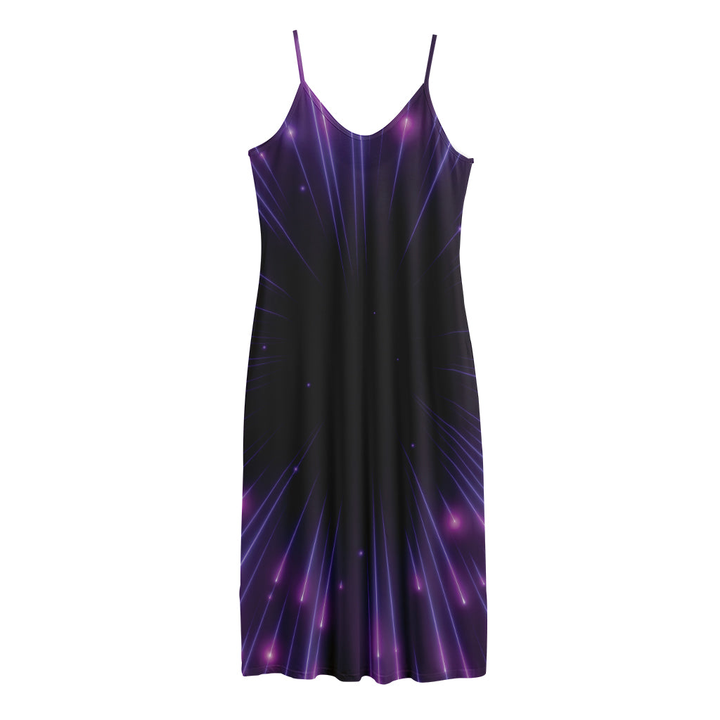 Purple Hyperspace Print Jersey Midi Cami Dress