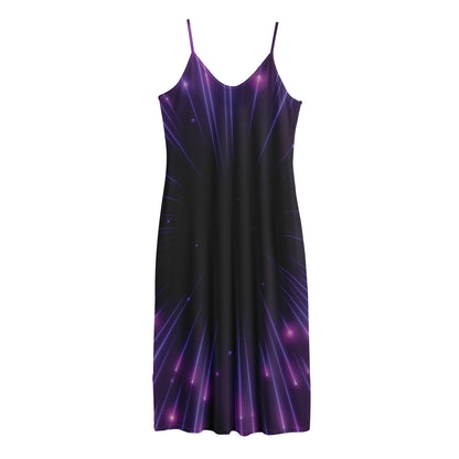 Purple Hyperspace Print Jersey Midi Cami Dress