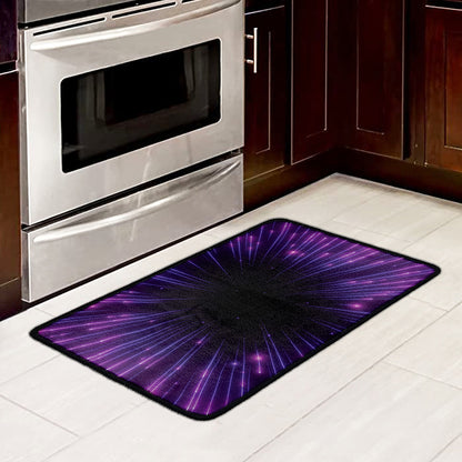 Purple Hyperspace Print Kitchen Mat